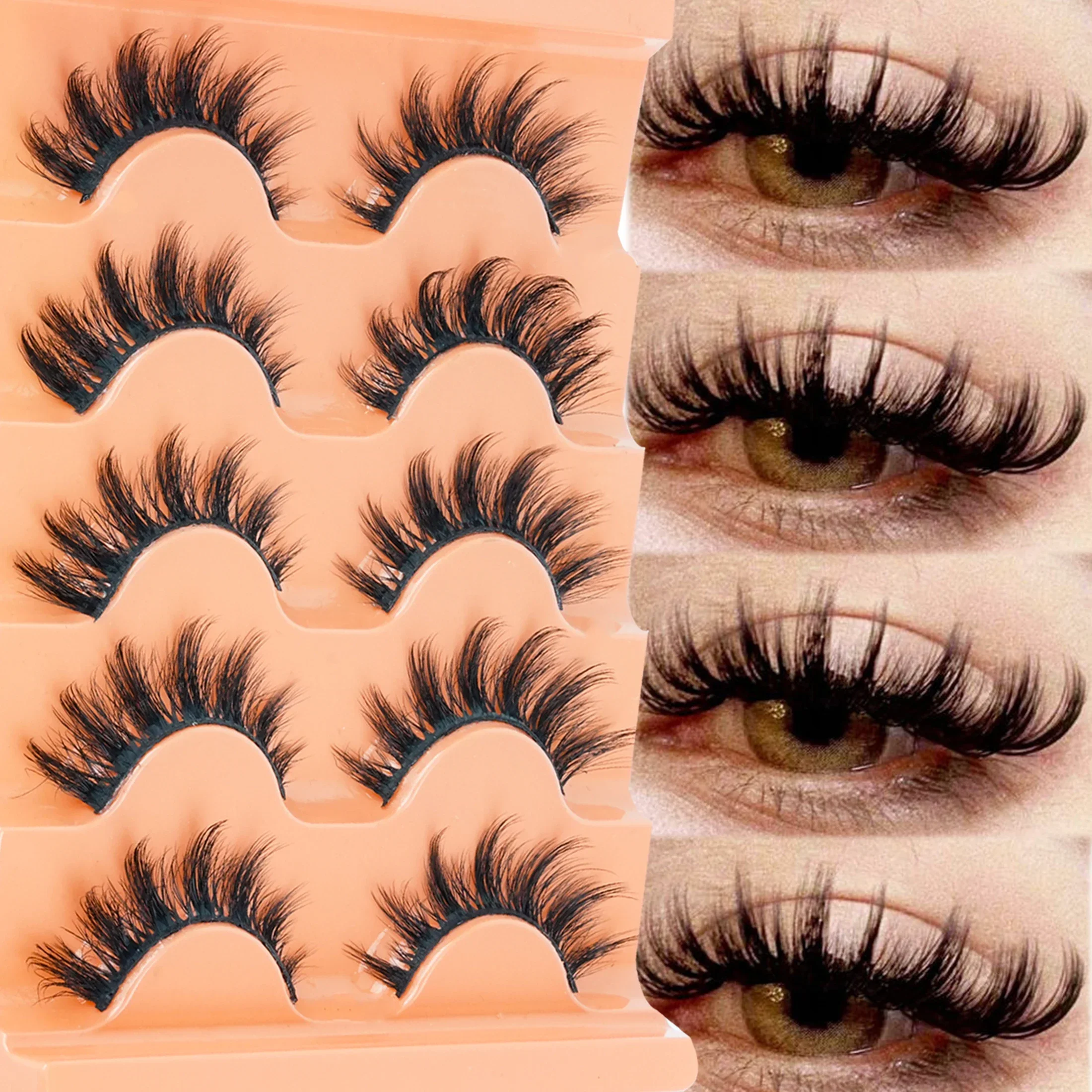 5 пар накладных ресниц «кошачи – обзор и цена Beauty Makeup Women